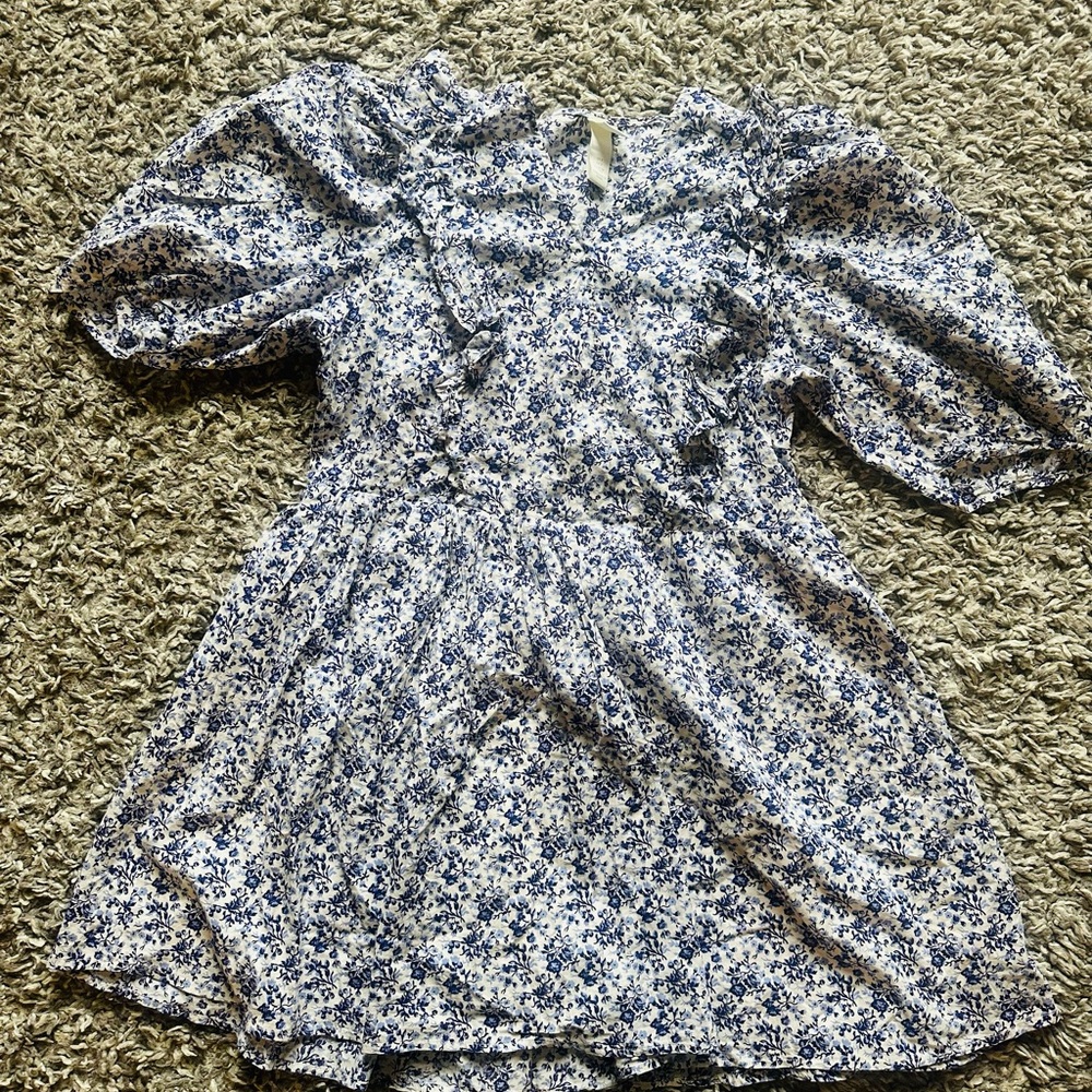 H&M Blue Floral Mini Dress